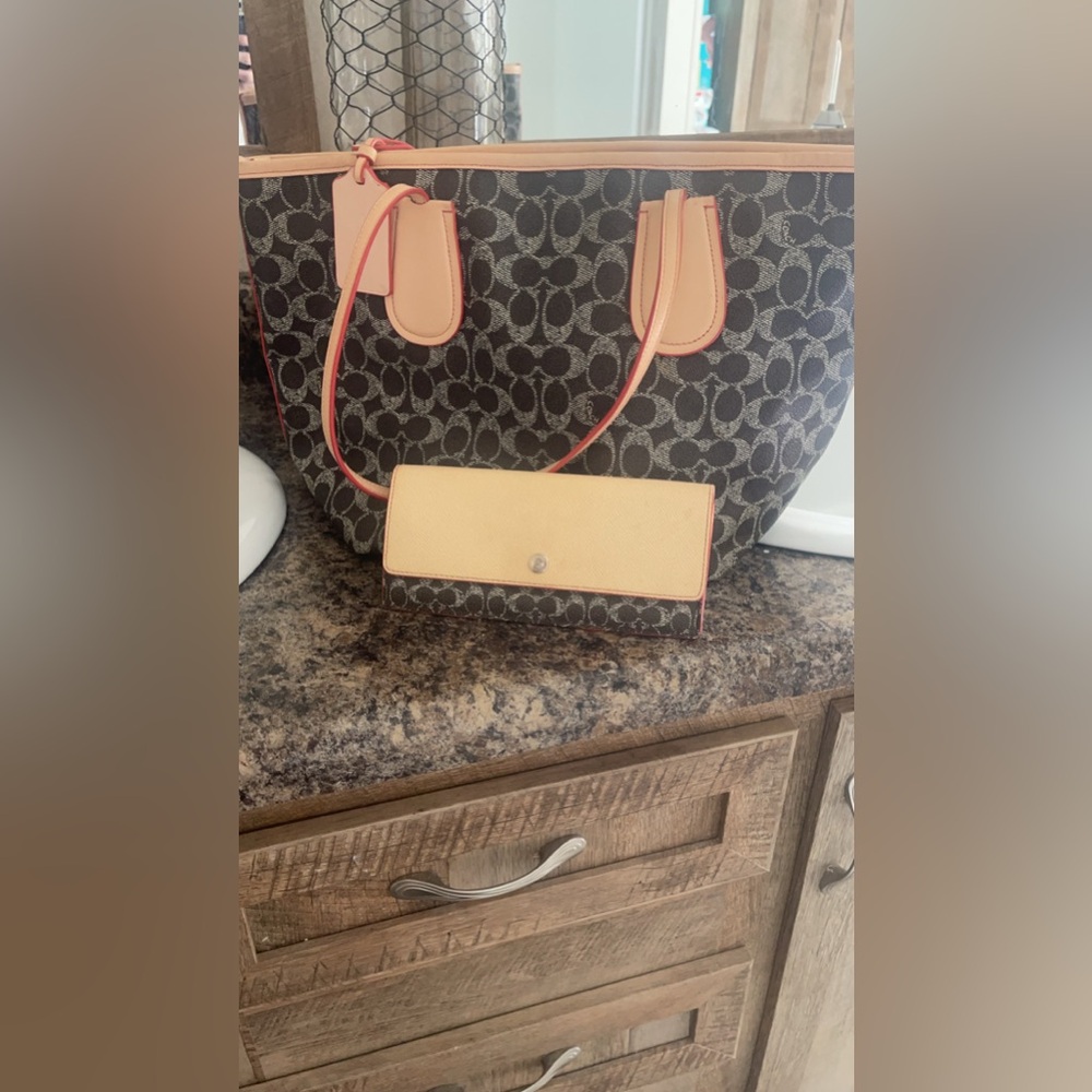 Coach hand bag and matching wallet